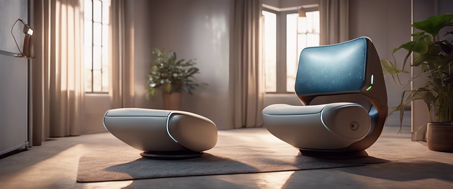 Cozy setup for knee massager use