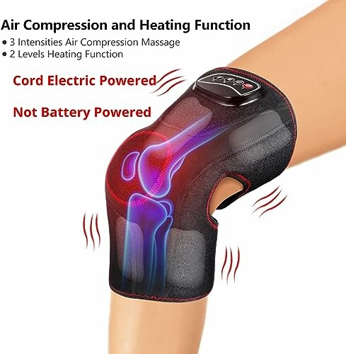 Knee massager with air compression and heating function.
