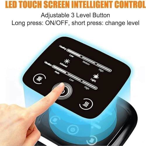 LED touch screen with adjustable 3 level button control.