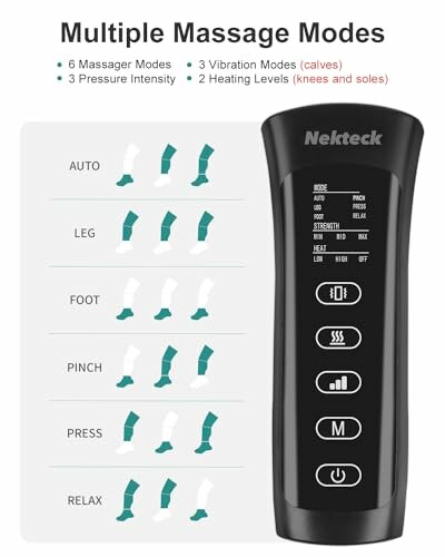 Nekteck massager with multiple massage modes and settings.